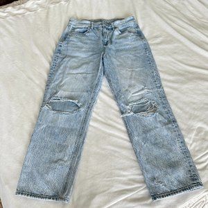 AE Ripped Knee Straight Leg Jeans